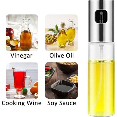 Kitchen Spray Oil Bottle Atomization Oil Vinegar Soy Souce Controllable Leak-proof Stainless Steel And Glass Material Sprayer