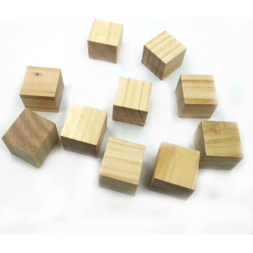 ANGRLY 10pcs Wooden Square Cube Block 2.5*2.5*2.5cm For DIY Stamp Manual Architectural Building Model Childrens Toy Wood Chips