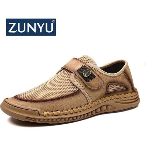 ZUNYU 2021 New Mens Casual Shoes Comfortable Mens Shoes High Quality Mesh Men Driving Shoes Handmade Flat Shoes Size 38-48