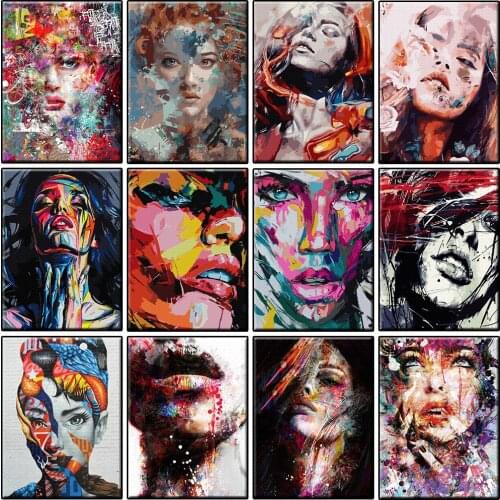 DIY Painting By Numbers Abstract Woman Portrait Acrylic Pictures By Numbers Home Wall Art Decor Unique Gift Colorful Canvas