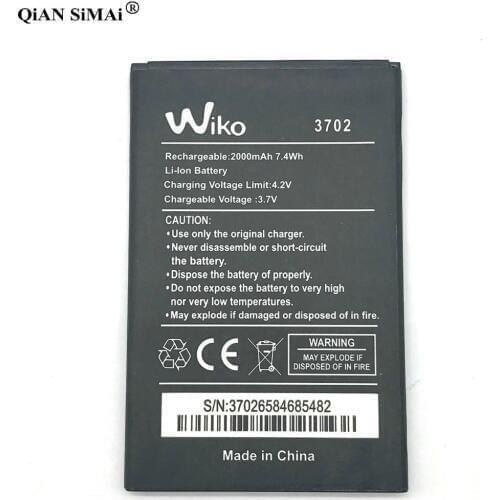 New High Quality 2000mAh battery For Wiko 3702 phone