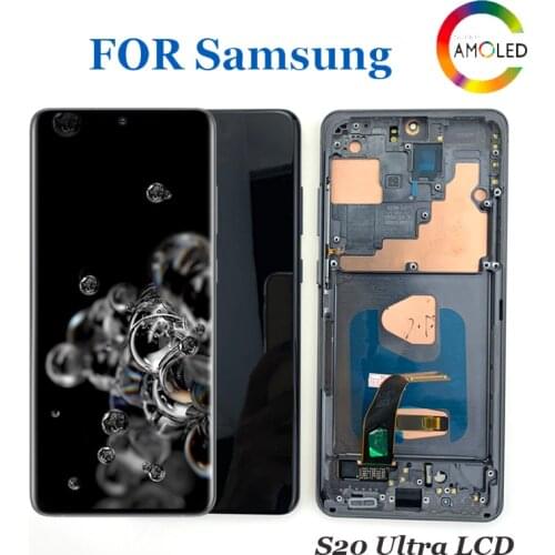 6.9" Original Super AMOLED display touch screen For Samsung Galaxy S20 Ultra G988 G988F G988B/DS lcd display With Frame screen