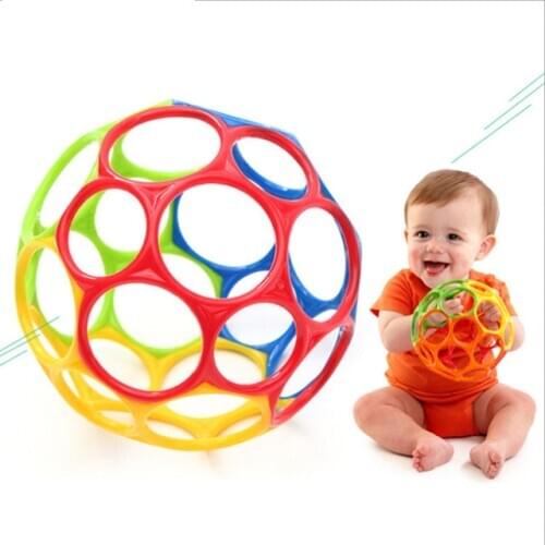 Baby Soft Colorful Ball Toys Hand Bell Rattle Develop Toys Touch Bite Caught Hand Oball Ball Baby Learning Grasping Kid Gifts