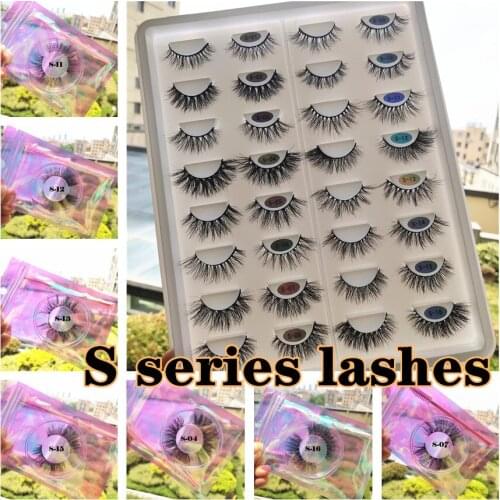 S series Mink Eyelashes Long Lasting Mink Lashes Natural Dramatic Volume Eyelashes Extension Thick Long 3D False Eyelashes