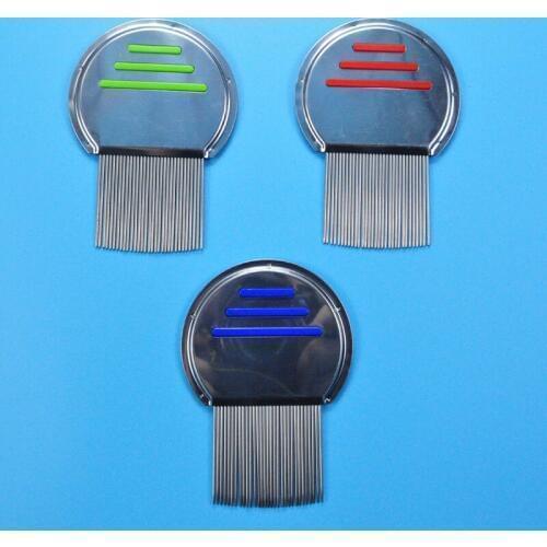 Dog Hair Brush Silver Head Lice Removal Comb Stainless Steel Fine Tooth Hair Combs For Dogs Hairbrush Random Color
