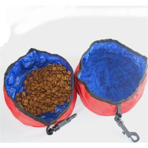 Foldable Dog Bowl Oxford Water Bottle Outdoor Travel Cat Bowl Pet Feeder Drinking Walking For Small Medium Large Dog Plate Puppy