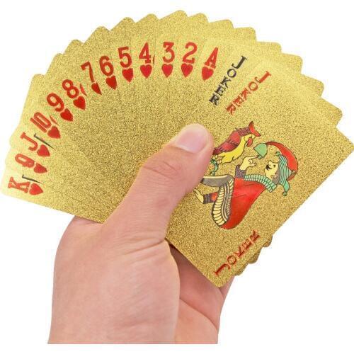 Waterproof Golden Playing Cards Poker Collection Creative Poker Cards Hot Gift Party Board Game Cards Set