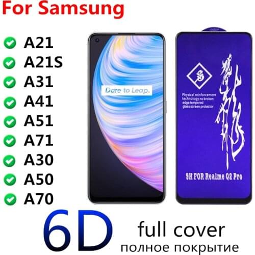 Rinbo Protective Film For Samsung A20 A30 A50 A30S A50S M31 M21 Full Cover Tempered Glass Screen