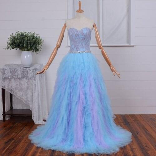 Sexy sweetheart long prom ruffles 2018 appliques formal vestido de festa beading colorful evening mother of the bride dresses