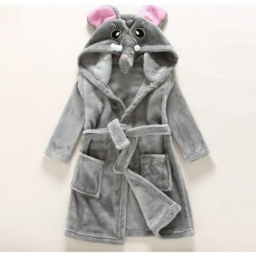 Winter Flannel Soft Warm Unicorn Hooded Bathrobes Children Sleepwear Towel Bath Robe Unicorn Robes Girls Pajamas Baby Nightgowns
