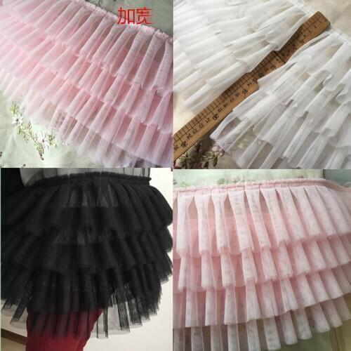 1M/lot 22cm wide Widening Encryption Mesh Compression Folding Mesh Curtains Lace Skirt Cuffs Clothing Lace Accessories Z1498