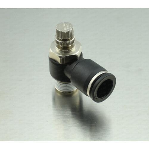 1pc Air Angle Flow Control Valve Tube OD 1/2 X NPT 1/4" 3/8" 1/2" Pneumatic Push In Fitting