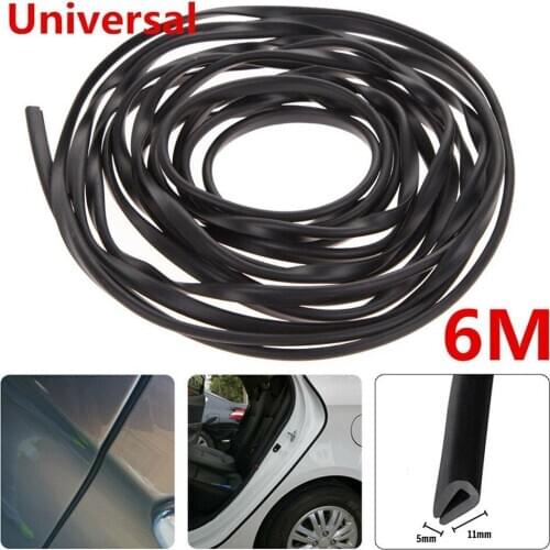 11*5MM 6M Black U-Shape Car Door Moulding Rubber Strip Trim Guard Edge Protector Cover