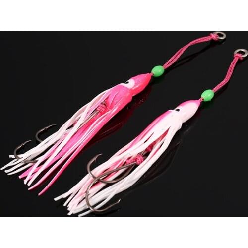 2PCS/lot Soft Octopus Fishing Lures Artificial Jigging Bait Squid Skirt Octopus with Hooks feeders for Carp Pesca