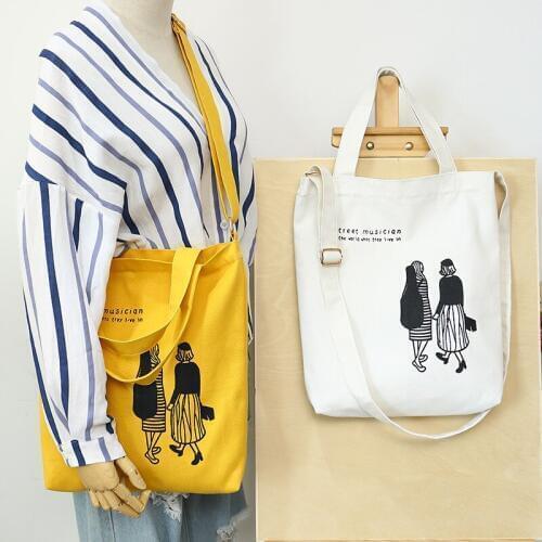 2019 New Fashion Hot sale Canvas Bag Fashion printed shoulder bag art small fresh girl Messenger bag Free Shipping ZX-065