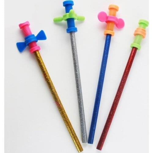 4pcs Pencil Topper Spinner Food Grade BPA Free Plastic Fidget Toys For Adult Kids Decompression Anti-stress Toys Birthday Gifts