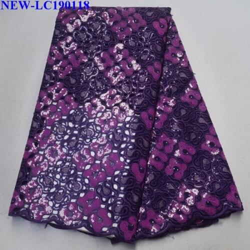 African Lace Fabric 2019 Embroidered Nigerian Lace Fabrics High Quality with sequins Tulle Lace Fabric For Women Dress FXC-05