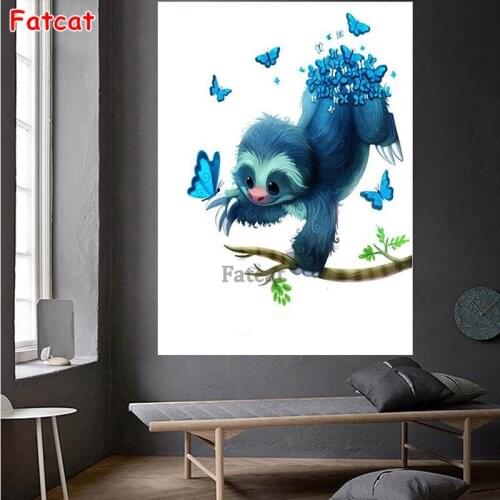 2021 NEW Diamond Painting Full Square Cartoon Animal Sloth Butterfly Diamond Embroidery Sale Daimond Mosaic Decor home,PP1920