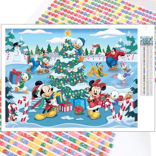 Diamond Painting Disney Cartoon Mickey Minnie Christmas 5D DIY Cross Stitch Embroidery Mosaic Full Square Round Handmade Home