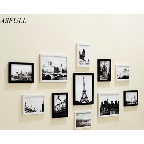 ASFULL European Stype Home Design Wedding Love Photo Frame Wall Decoration Wooden Picture Frame Set for Wall Photo Frame Set