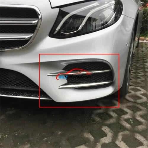 Car Front Fog Light Cover Foglight Lamp Trim ABS Chrome 4P For Mercedes Benz E Class W213 E200 E300 E400 2016 2017