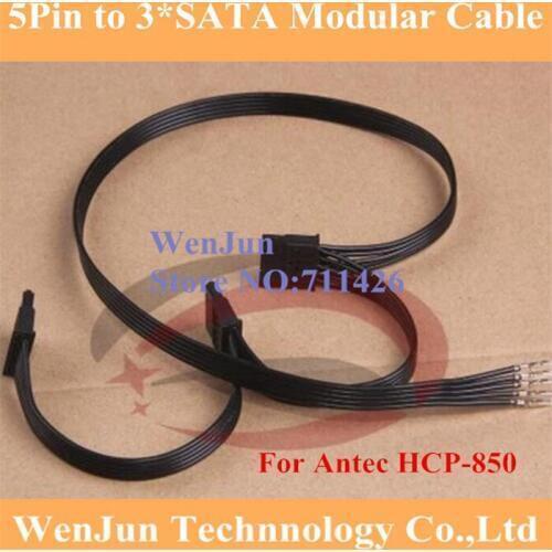 FREE 5Pin Male 1 to 3 SATA 15Pin Female Power Supply Cable Port Multiplier PCIe Graphics Card Power Port for for Antec HCP-850