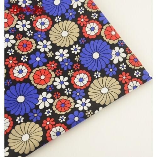 Booksew 100% Cotton Poplin Fabric Fat Quarter Meter Flower Design Home Textile Quilting For Craft Clothing Girlss Dress Shirt