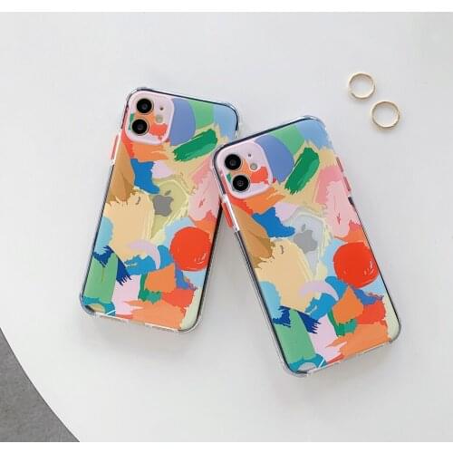 Colorful graffiti soft shell for iPhone 7 8 7plus x xs xr xsmax 12 12promax 11Pro 11promax transparent phone case