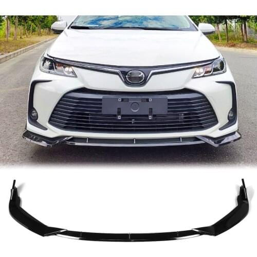 Black Carbon Fiber Look Front Bumper Lip Side Splitter Spoiler Cover Trim Deflector For Toyota Corolla 2019-2020 Car Styling