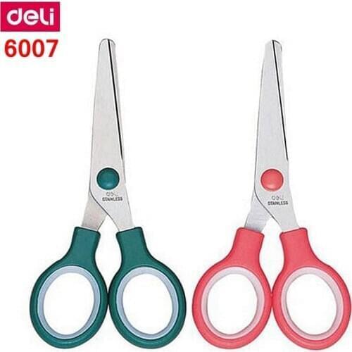 Deli 6007 Student Scissors 132mm 51/5" stainless scissors retail packing