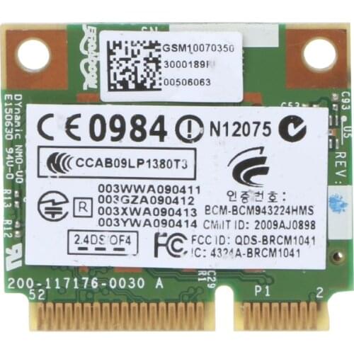 For HP BCM943224HMS Wireless Dual Band 802.11 a/g/n Half Mini PCI-E WiFi Card