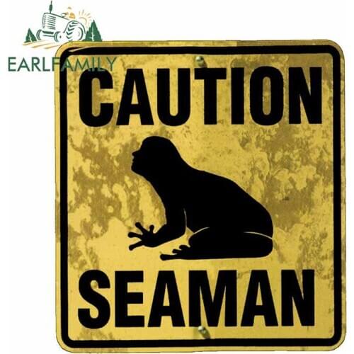 EARLFAMILY 13cm x 12cm for Caution Seaman Car Door Stickers Car Accessories Decal Waterproof Vinyl Material Occlusion Scratch