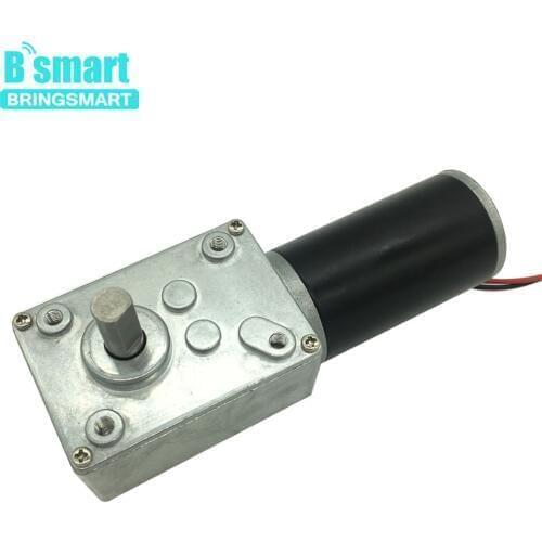 Bringsmart A58SW31ZY 7-470rpm DC 24v Worm Geared Motor 1.6-70kg.cm High Torque D Shaft 12v Motor Rotating Table Door Self-lock