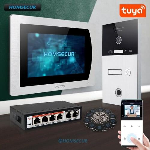 HOMSECUR 7" Hands-free WIFI IP Cat6 Video&Audio Smart Doorbell 1.0MP+RFID Access BC131IP-1S1*BM717IP-S