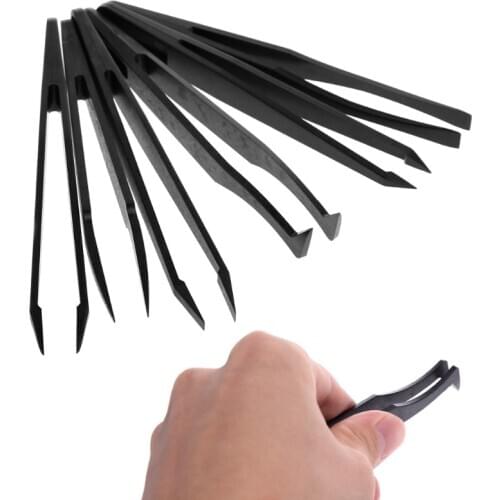 6pcs/set Multifunction Anti-static Electronic Tweezers Kit ESD Plastic Forceps PCB Repair Hand Tools