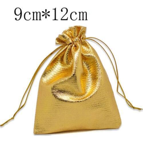 New Time-limited Baby Shower Decoration Supplies 100 Plated Satin Fabric Gift Bags With Drawstring 12x9cm (w01812x1)