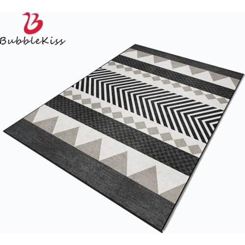 Bubble Kiss Ethnic Style Black Stripe Pattern Carpets for Living Room Home Delicate Bedside Decor Area Rugs Customized Floor Mat