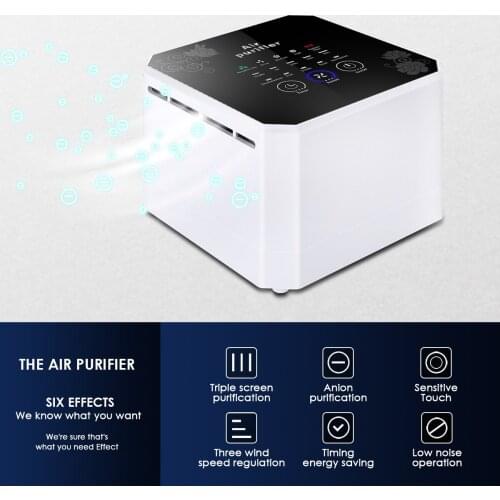 US Plug Air Purifier Desktop Negative Ion Air Cleaner Ionizer Indoor Air Purifier with Touch Control for Bedroom Sturdy Office
