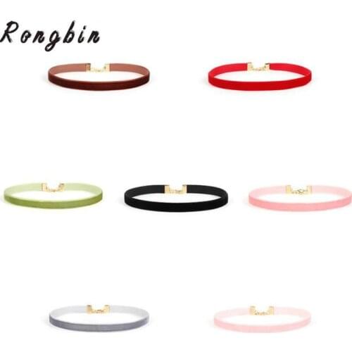 New Black Velvet Choker Necklaces For Women Pendant Necklace Fashion Girls Punk Gothic Cho collier ras du cou