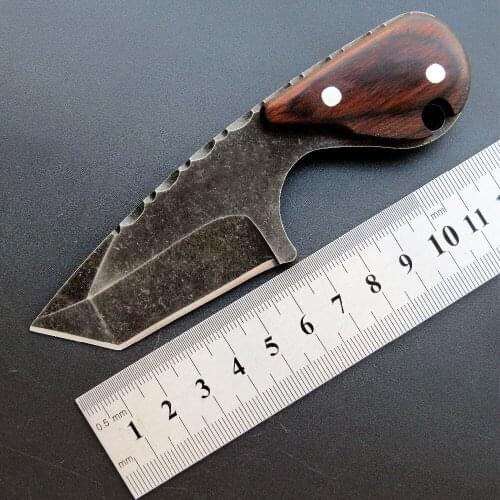 Free shipping new product Outdoor camping knife self-defense portable camping tool Wooden handle Fixed blade 440C steel blade
