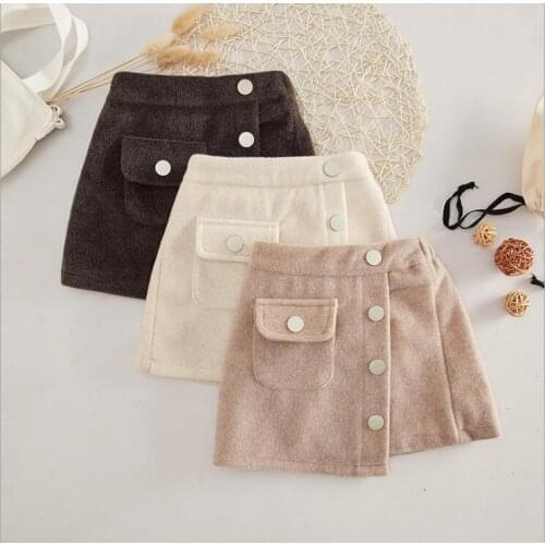 2020 new wholesale girls woolen skirt autumn winter fashion girls skirt 2-7t F726