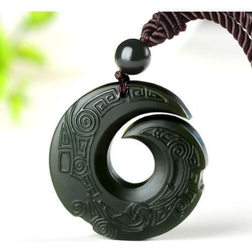 Natural Hetian Jade Pendant Necklace Jadeite Jewelry for Men Gifts Buddhist Lucky Carved Fashion Charm Women Amulet