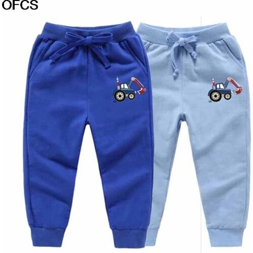 Boys Girls Casual Sport Pants Hot Sale Teenagers Pants Solid Catton Print Pants Kids Children Trousers For 18M-12Year