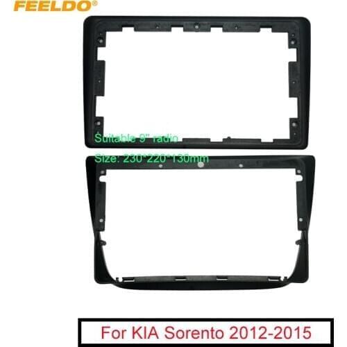 FEELDO Car Stereo Audio 9" Big Screen Fascia Frame Adapter For KIA sorento 2012-2015 2DIN Dash Fitting Panel Frame Kit