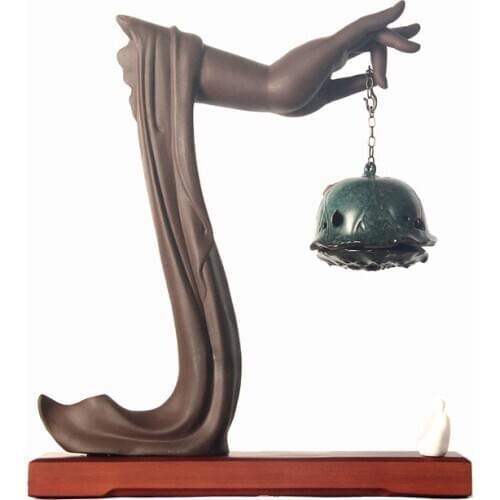 Backflow Incense Burner Buddha Small Waterfall Zen Incense Burner Lotus Candle Holder Temple Bruleur Encens Home Decor EB5XX