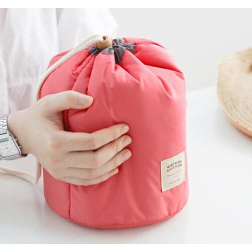 Ladies multifunctional travel bucket drawstring cosmetic bag Ladies cosmetic bag travel bucket portable cosmetic storage bag