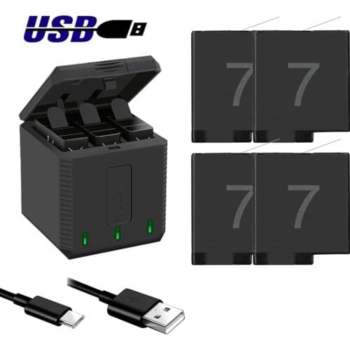 Go Pro Hero 7 battery and storage charging box Batterie charger for GoPro Hero 6 8 Black Battery Hero 5 Bateria
