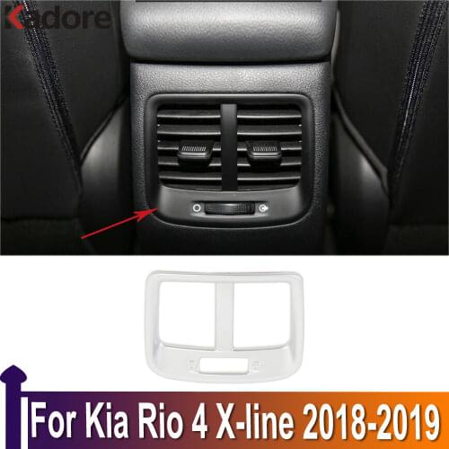 For Kia Rio 4 X-line 2018 2019 Car Interior Accessories Armrest Rear Air Conditonnal Vent Cover Trim AC Outlet Panel Decoration