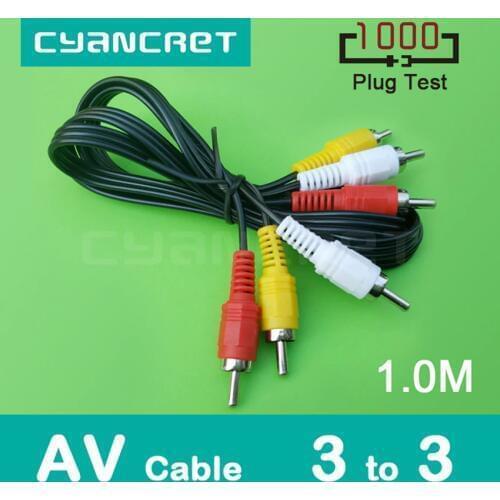 AV Cable 3 RCA to 3 RCA Audio Video Cable 3RCA Male to Male for Android TV Box Speaker Television Projector VCD DVD Amplifier