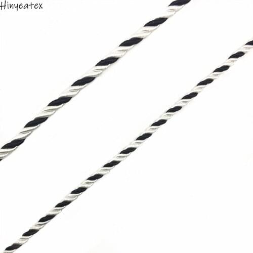 Black and White Twisted Rope Three Strands of Cord for Cushion Pillow Bag Sofa Chair Decorative Accessories sell by bale